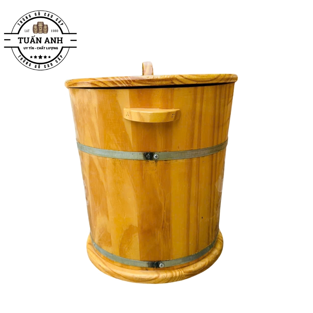 Thùng Gỗ Chứa Gạo Phong Thủy 20kg