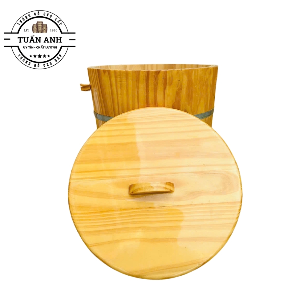 Thùng Gỗ Chứa Gạo Phong Thủy 20kg