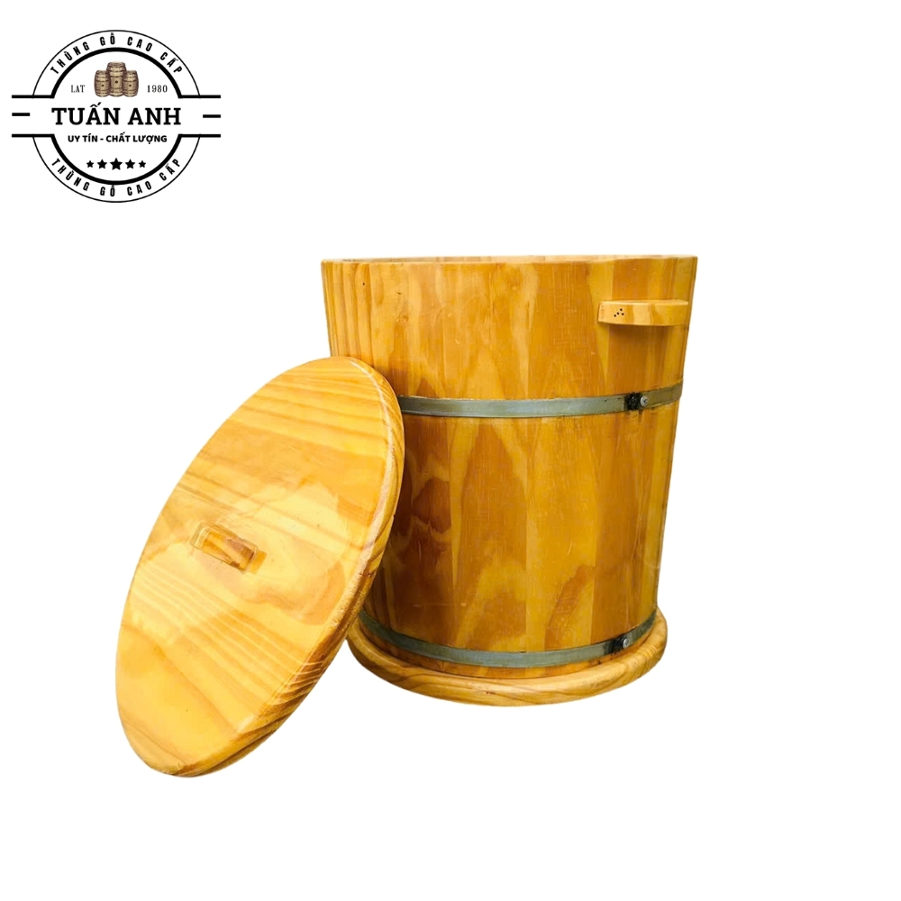 Thùng Gỗ Chứa Gạo Phong Thủy 20kg
