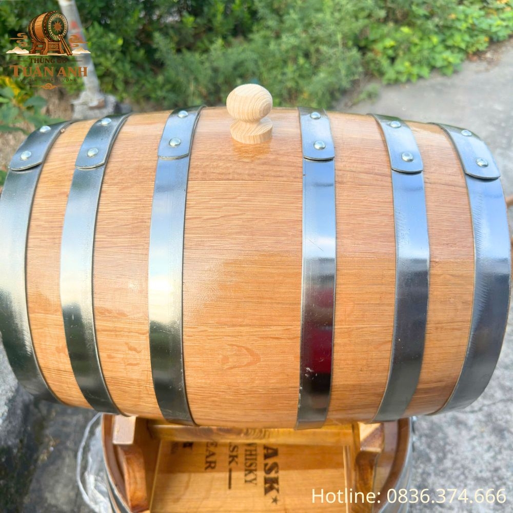 Thùng gỗ sồi 20L – thiết kế nhỏ gọn, bền chắc, mỹ nghệ truyền thống