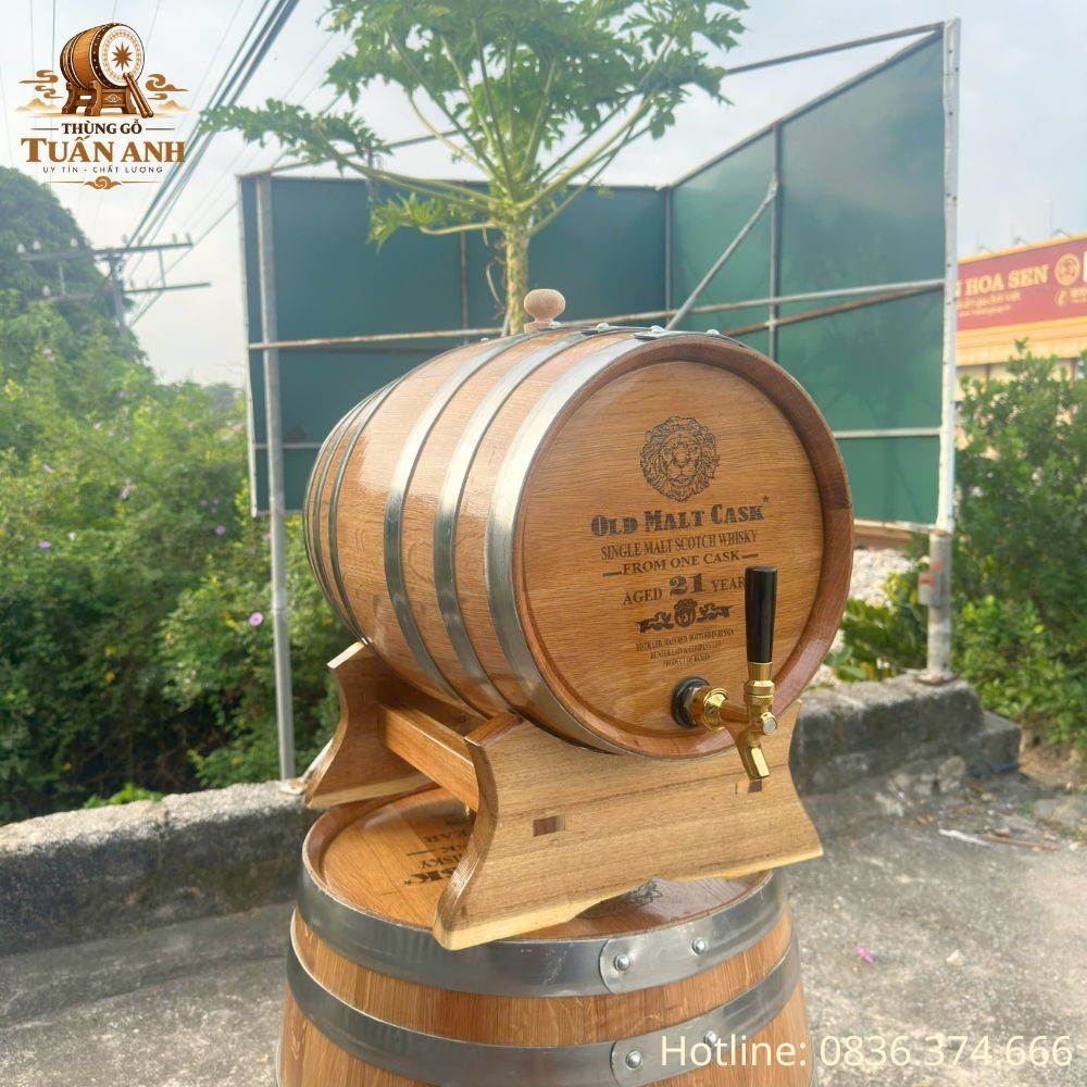 Thùng Gỗ Sồi 30L
