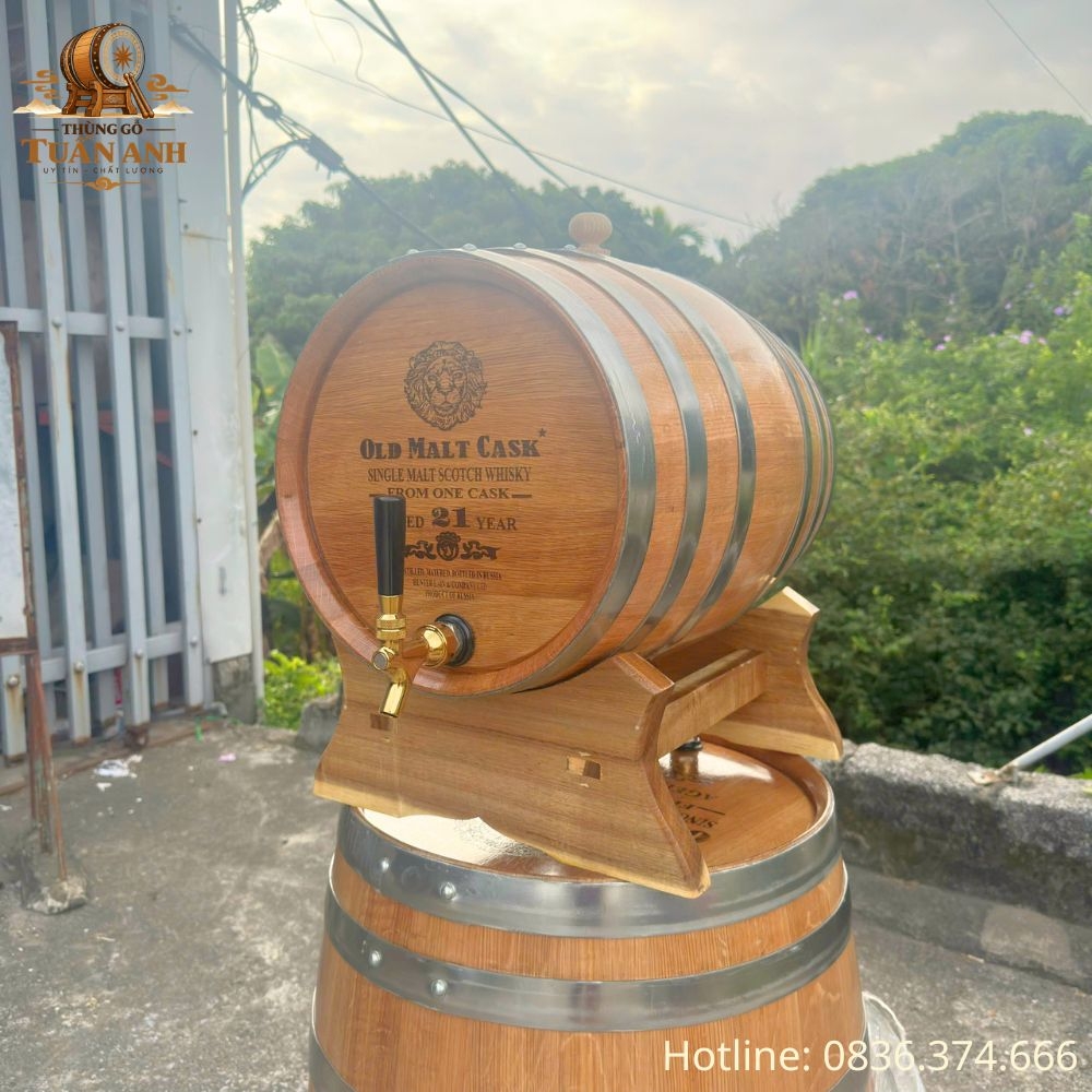 Thùng Gỗ Sồi 30L