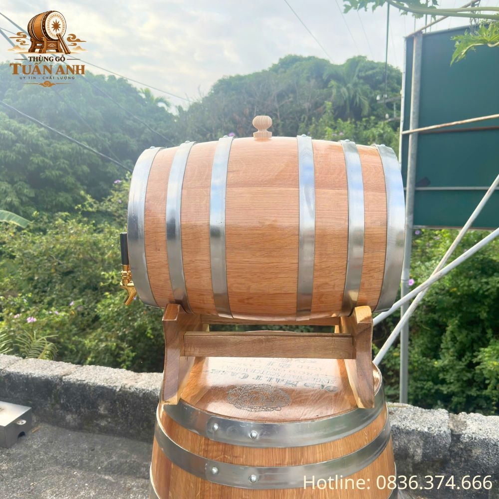 Thùng gỗ sồi 30L – Phong cách châu Âu sang trọng