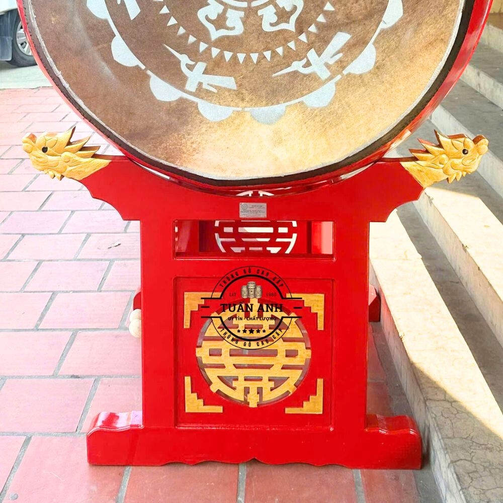 Trống Đình Chùa 100×120cm Gỗ Mít Da Trâu – Âm Thanh Đại Hồng Trầm Hùng