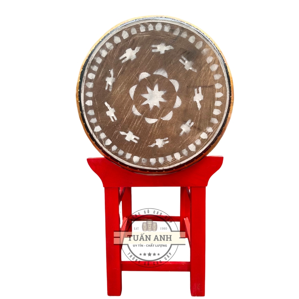 Trống lõi gỗ mít da trâu ĐK 60cm x 80cm