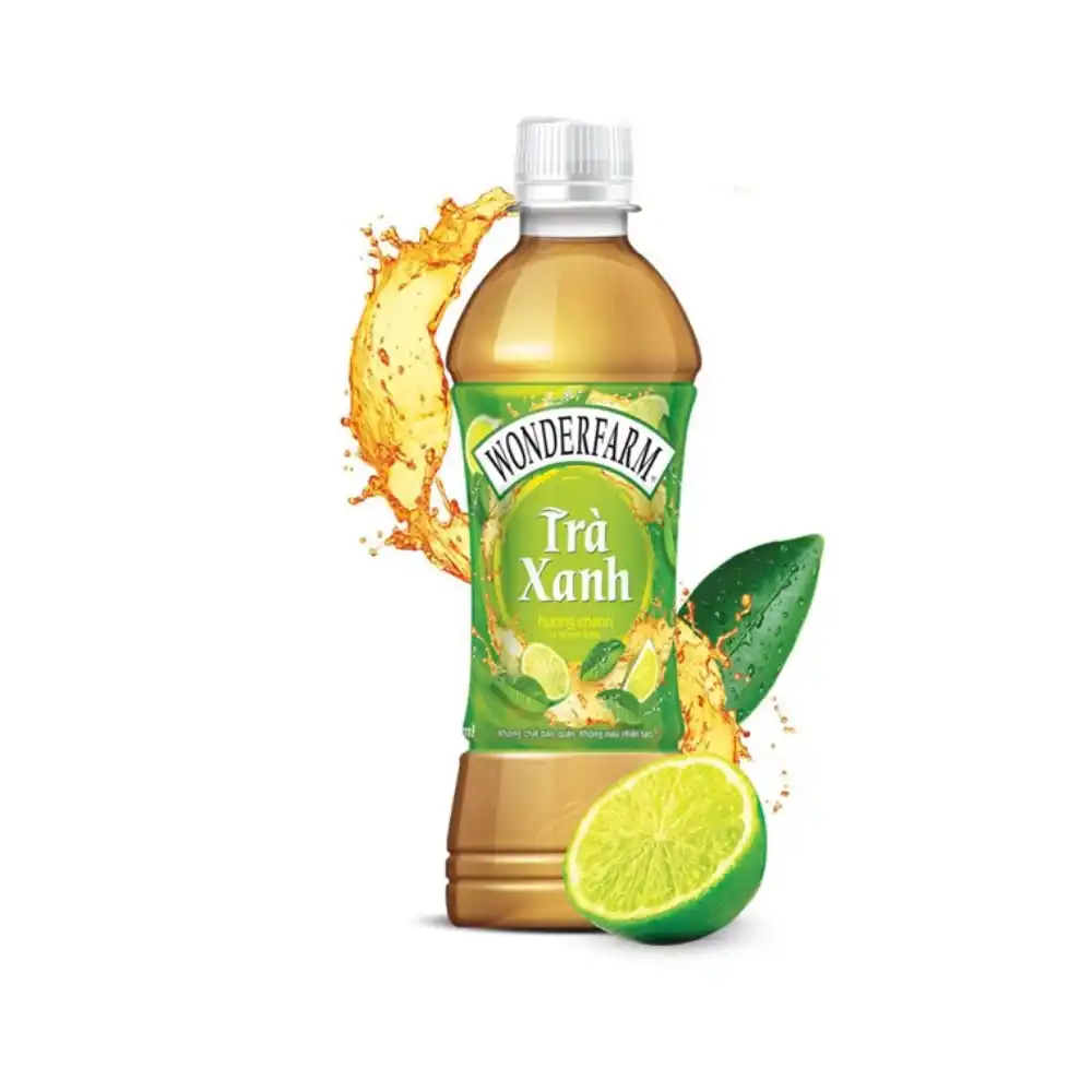 Trà xanh hương chanh Wonderfarm chai 345 ml