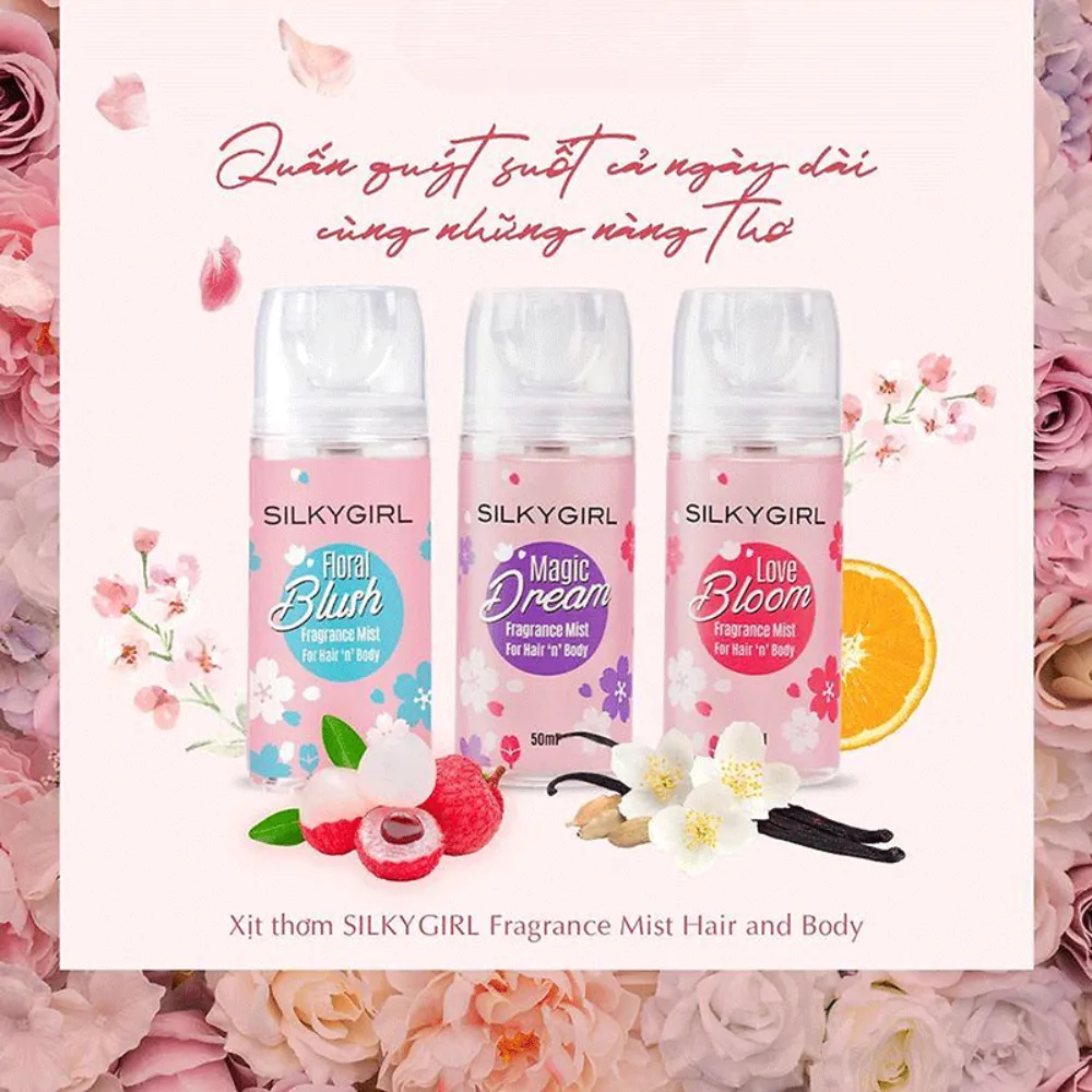 Xịt thơm toàn thân và tóc Silkygirl 50ml