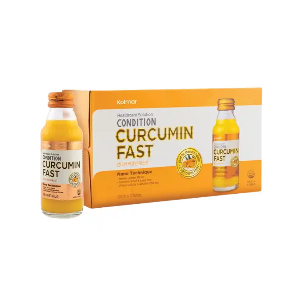 Nước uống tinh chất nghệ Condition Curcumin Fast hỗ trợ giảm viêm loét dạ dày (Hộp 10 chai 100ml)