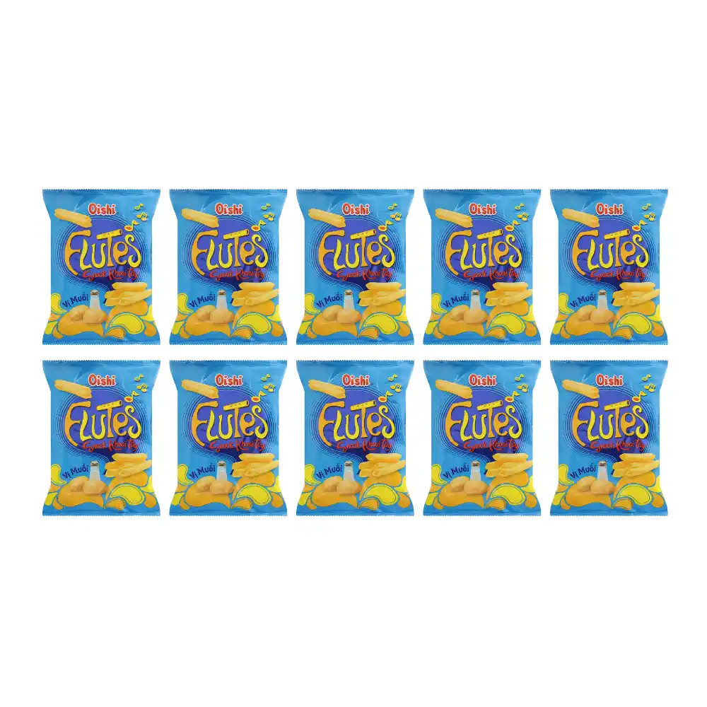 Lốc 10 gói snack khoai tây Oishi vị muối 34g