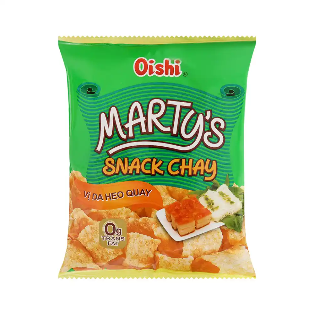 Lốc 10 gói snack chay Oishi vị da heo quay 34g