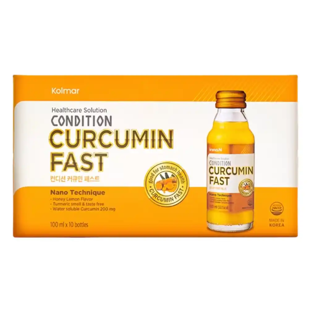 Nước uống tinh chất nghệ Condition Curcumin Fast hỗ trợ giảm viêm loét dạ dày (Hộp 10 chai 100ml)