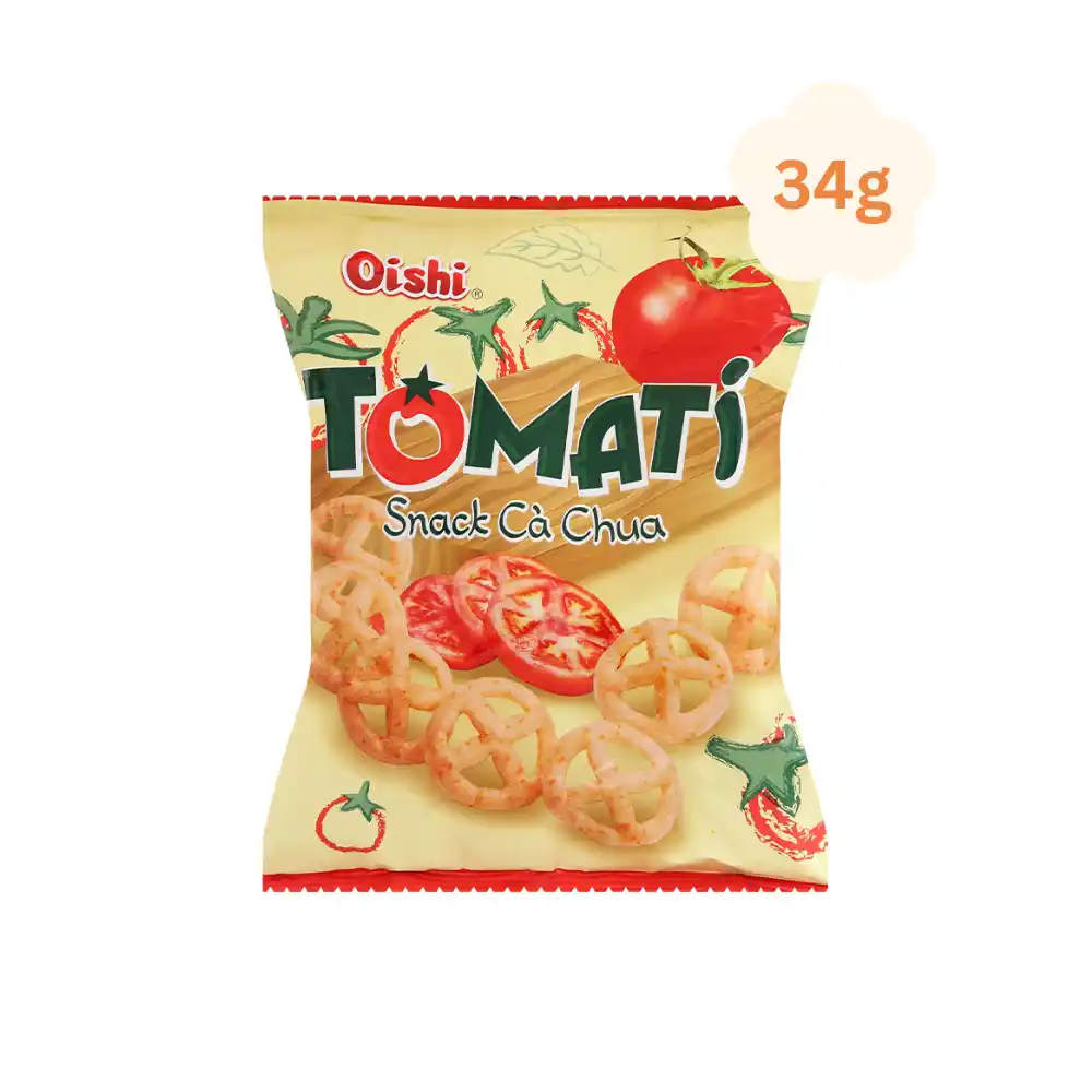 Lốc 10 gói snack cà chua Oishi 34g