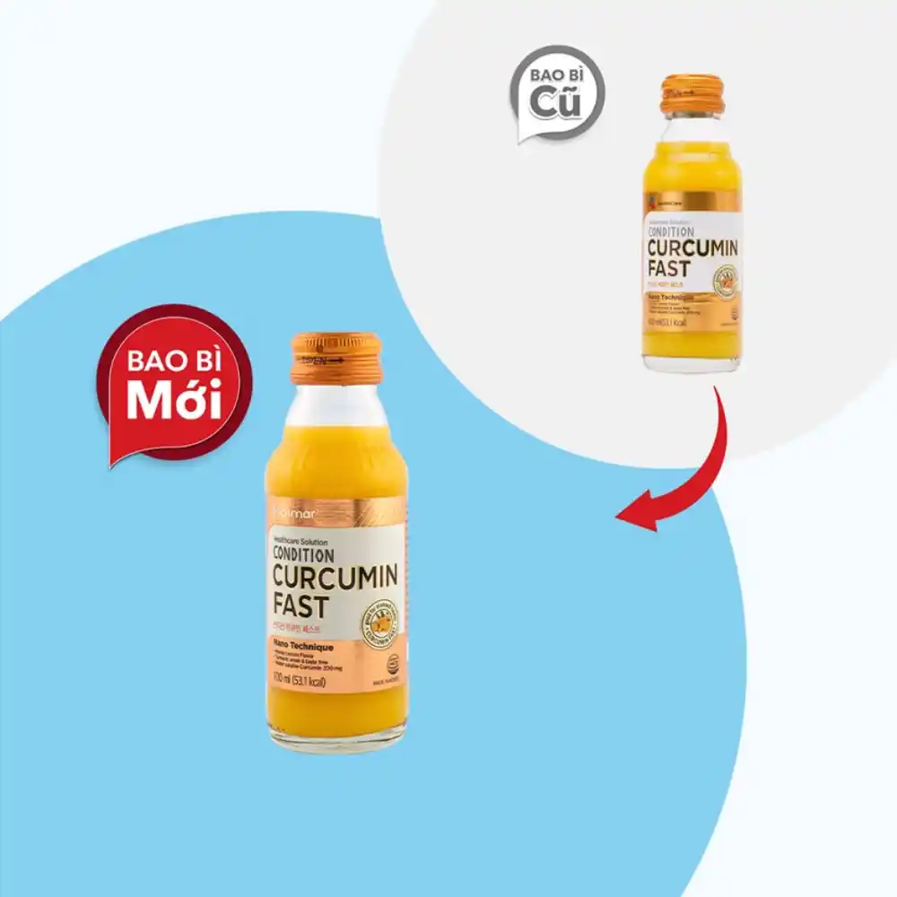 Nước uống tinh chất nghệ Condition Curcumin Fast hỗ trợ giảm viêm loét dạ dày (Hộp 10 chai 100ml)
