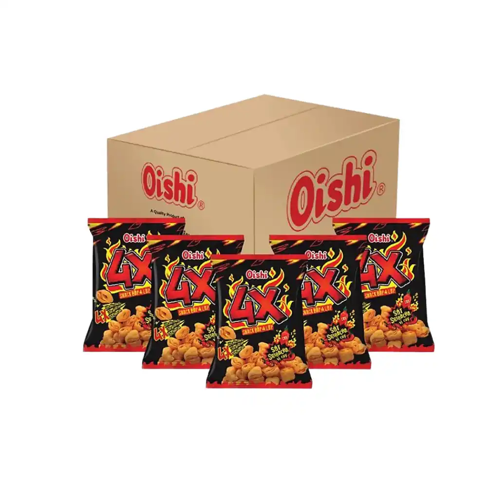 Lốc 10 gói snack bắp Oishi 4X sốt Sriracha vị cay 34g