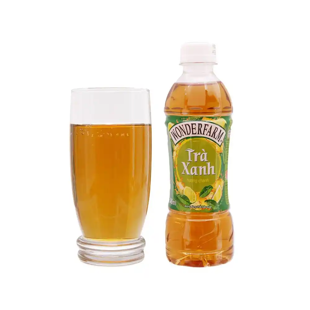 Trà xanh hương chanh Wonderfarm chai 345 ml