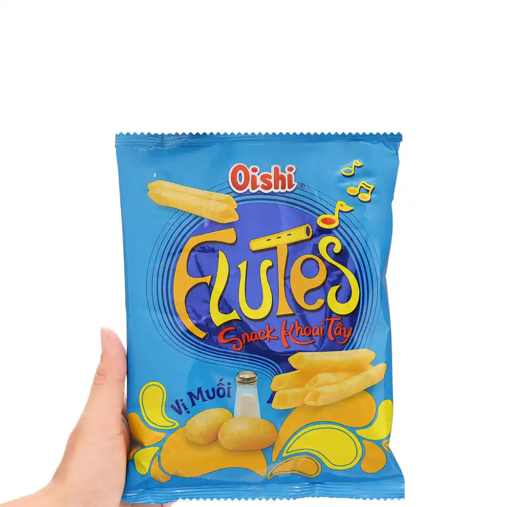 Lốc 10 gói snack khoai tây Oishi vị muối 34g