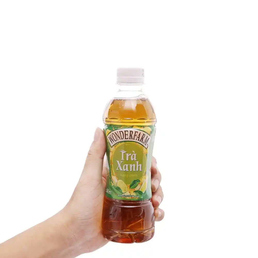 Lốc 6 chai trà xanh hương chanh Wonderfarm 345 ml