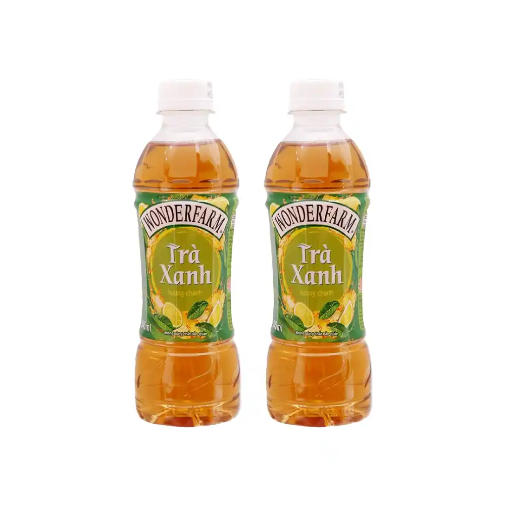 Trà xanh hương chanh Wonderfarm chai 345 ml