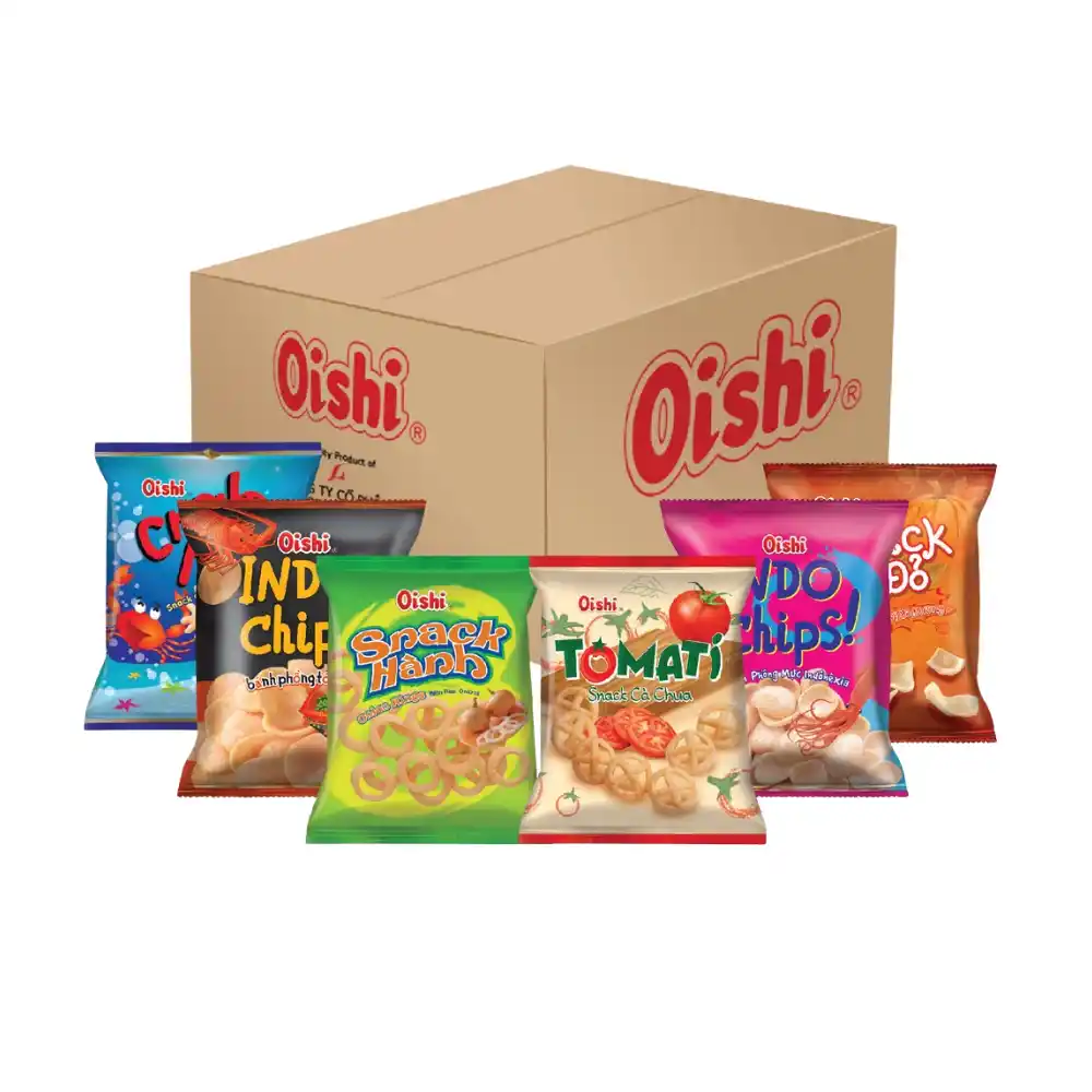 Lốc 10 gói snack phồng tôm hùm Oishi 34g