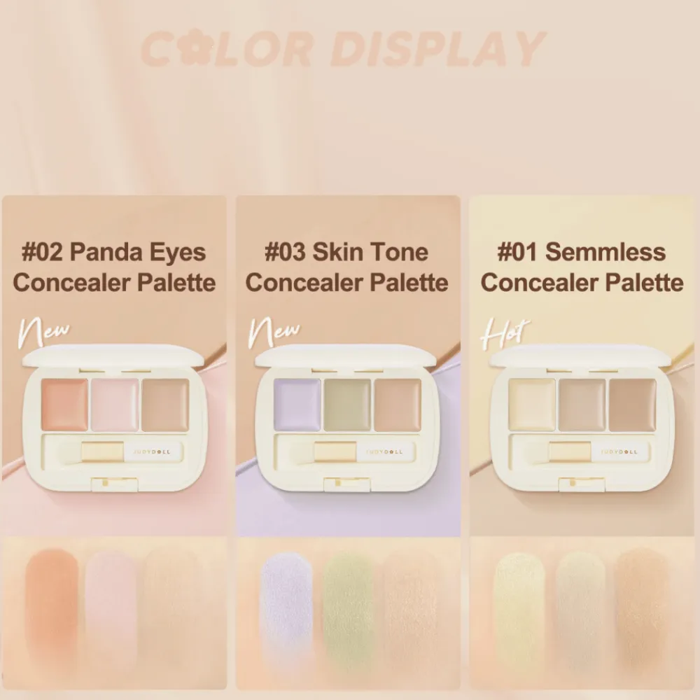 Bảng che khuyết điểm Judydoll 3 màu 2.7g (nhiều màu)