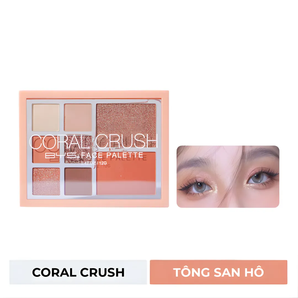 Bảng phấn má & mắt Bys 8 màu 12g