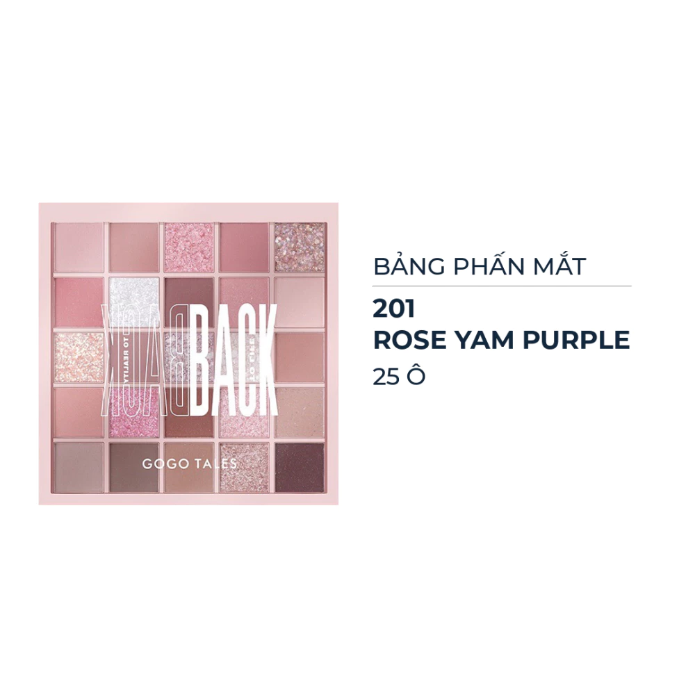 Bảng phấn mắt Gogo Tales - màu 202 Classic Orange/màu 201 Rose Yam Purple 25 ô 29.5g