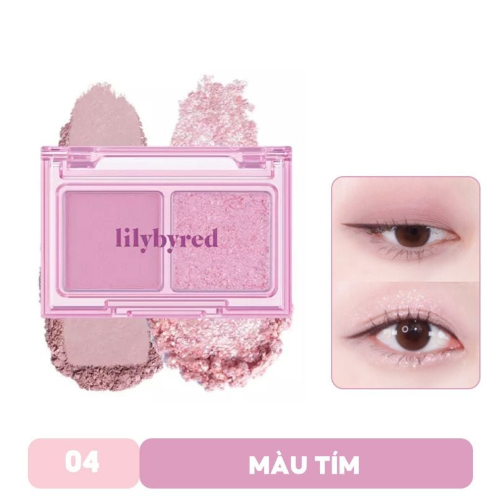 Bảng phấn mắt Lilybyred 2 ô - màu 01 Romantic Moment/02 Delicate Moment/03 Cheerful Moment/05 Mellow Moment 1.6g