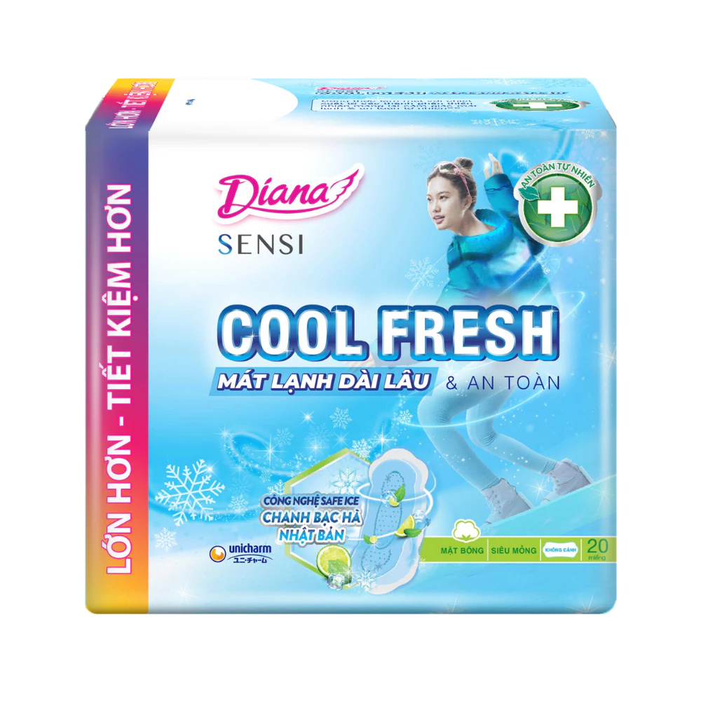 Băng vệ sinh Diana cool fresh siêu mỏng không cánh 20 miếng