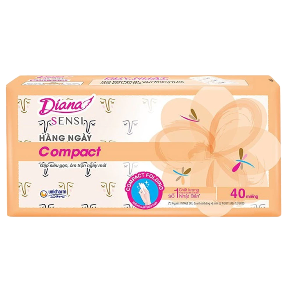 Băng vệ sinh Diana hàng ngày Sensi Compact gói 20 - 40 miếng