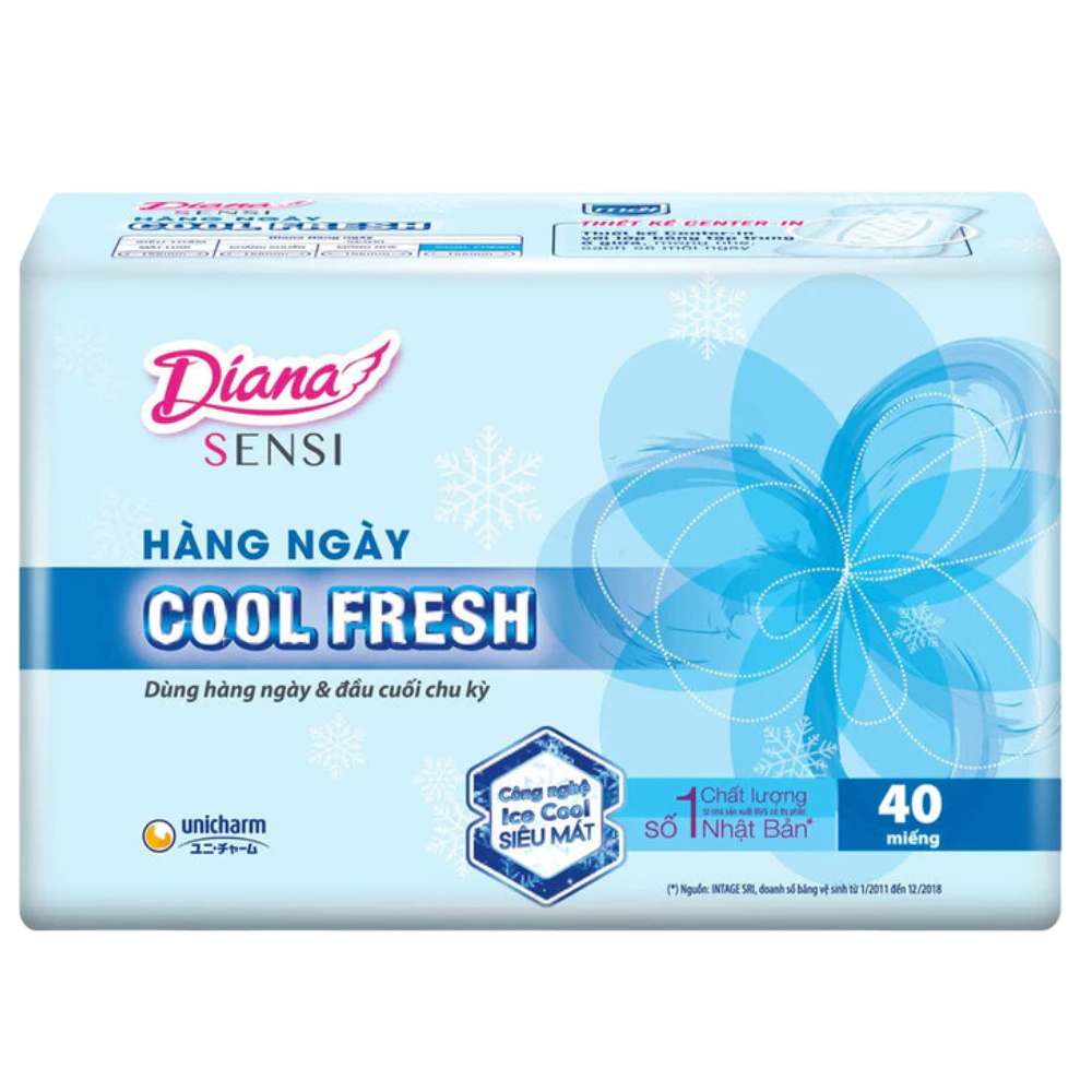 Băng vệ sinh Diana hàng ngày Sensi Cool Fresh gói 20 - 40 miếng