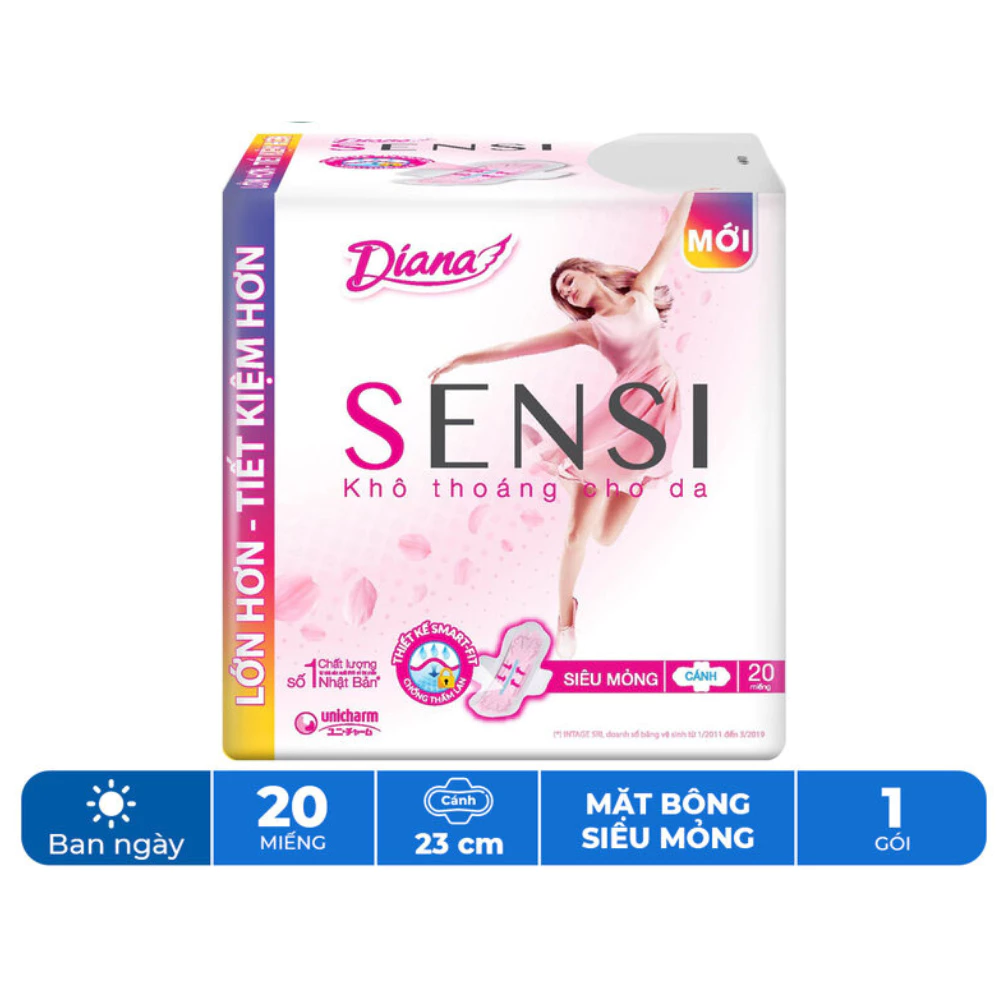 Băng vệ sinh Diana Sensi siêu mỏng cánh gói 8 - 20 miếng