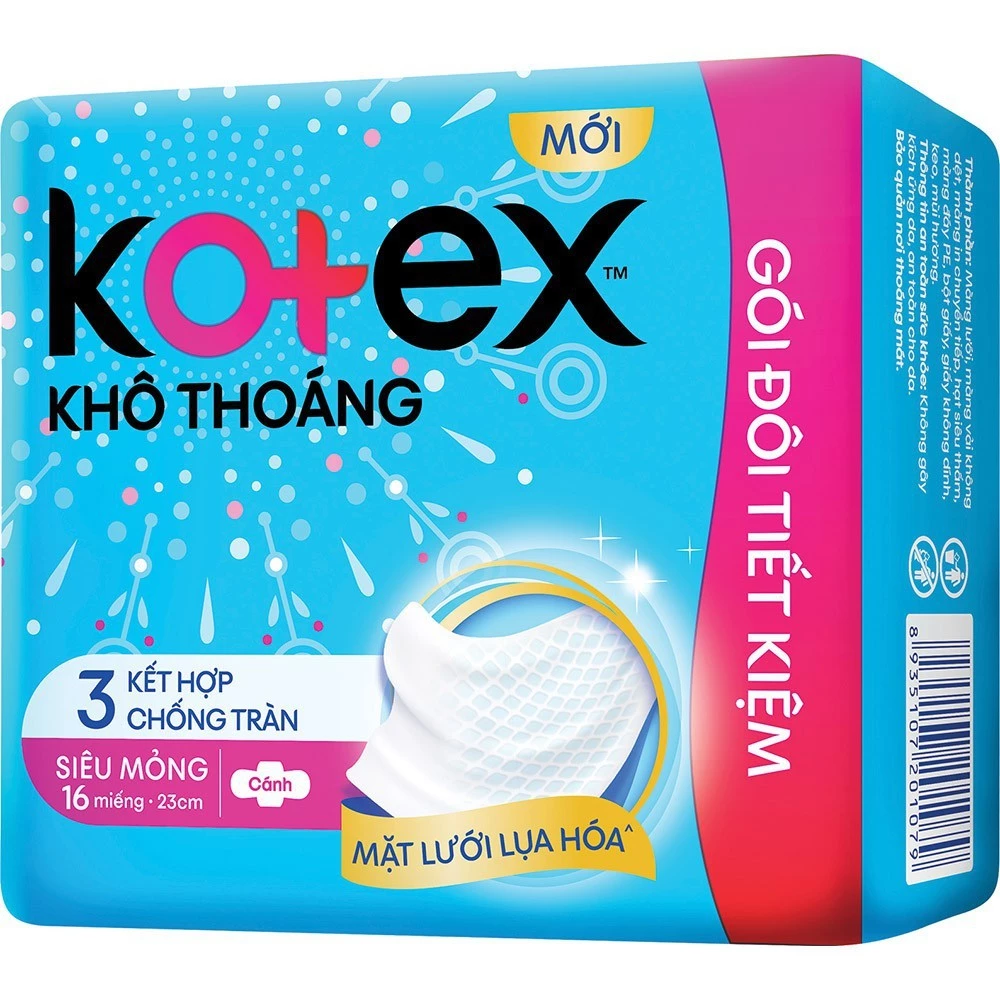 Băng vệ sinh Kotex khô thoáng siêu mỏng cánh 23cm 8 miếng
