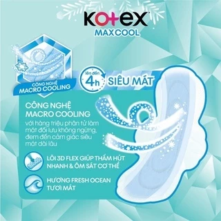 Băng vệ sinh Kotex max cool siêu mỏng cánh 8 miếng