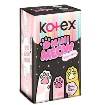 Băng vệ sinh Kotex mini meow siêu mềm cánh 24cm 8 miếng