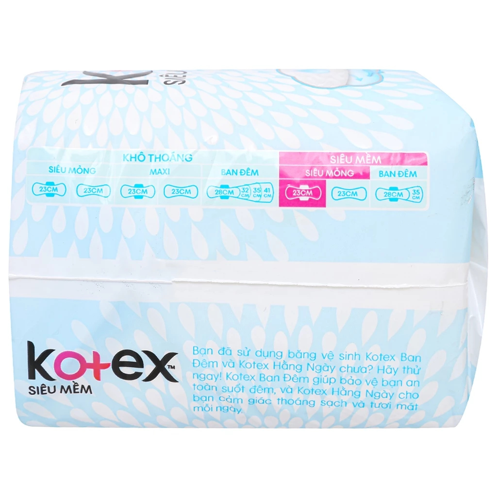 Băng vệ sinh Kotex siêu mỏng cánh ngày nhiều & đêm 28cm 6 miếng