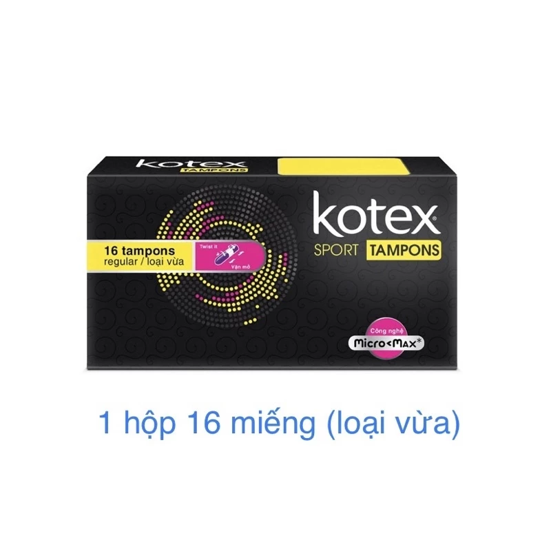 Băng vệ sinh Kotex Sport Tampon loại vừa 16 miếng