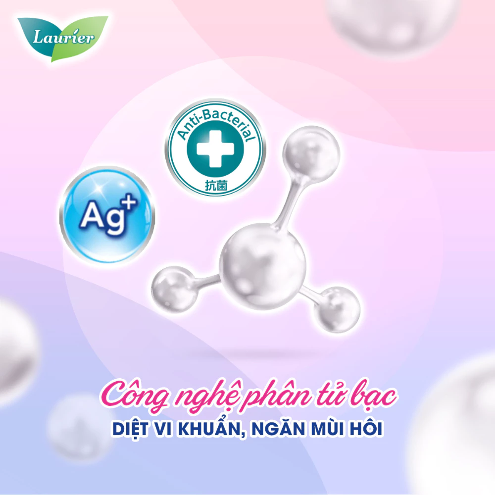 Băng  vệ sinh Laurier hàng ngày phân tử bạc khử mùi - kháng khuẩn 18 miếng