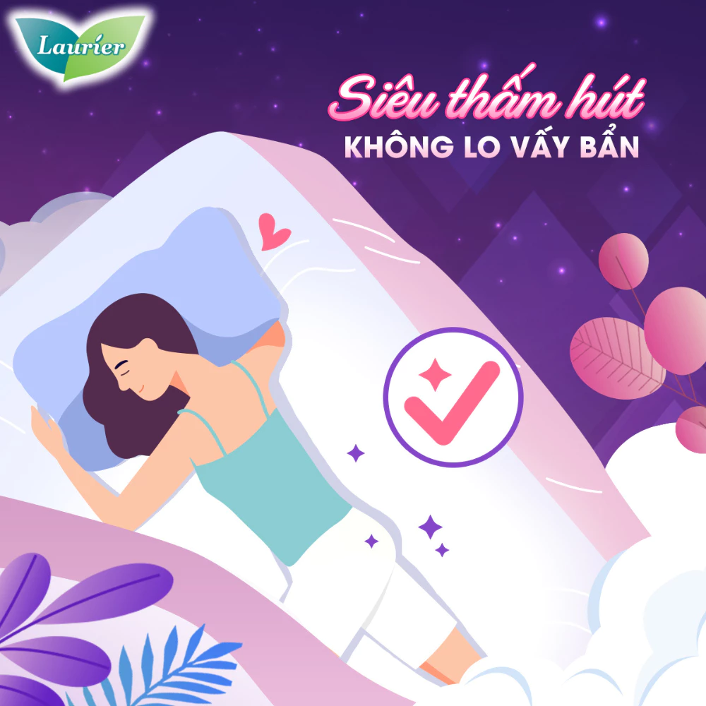 Băng vệ sinh Laurier Safety Night ban đêm chống tràn 35cm 4/8 miếng