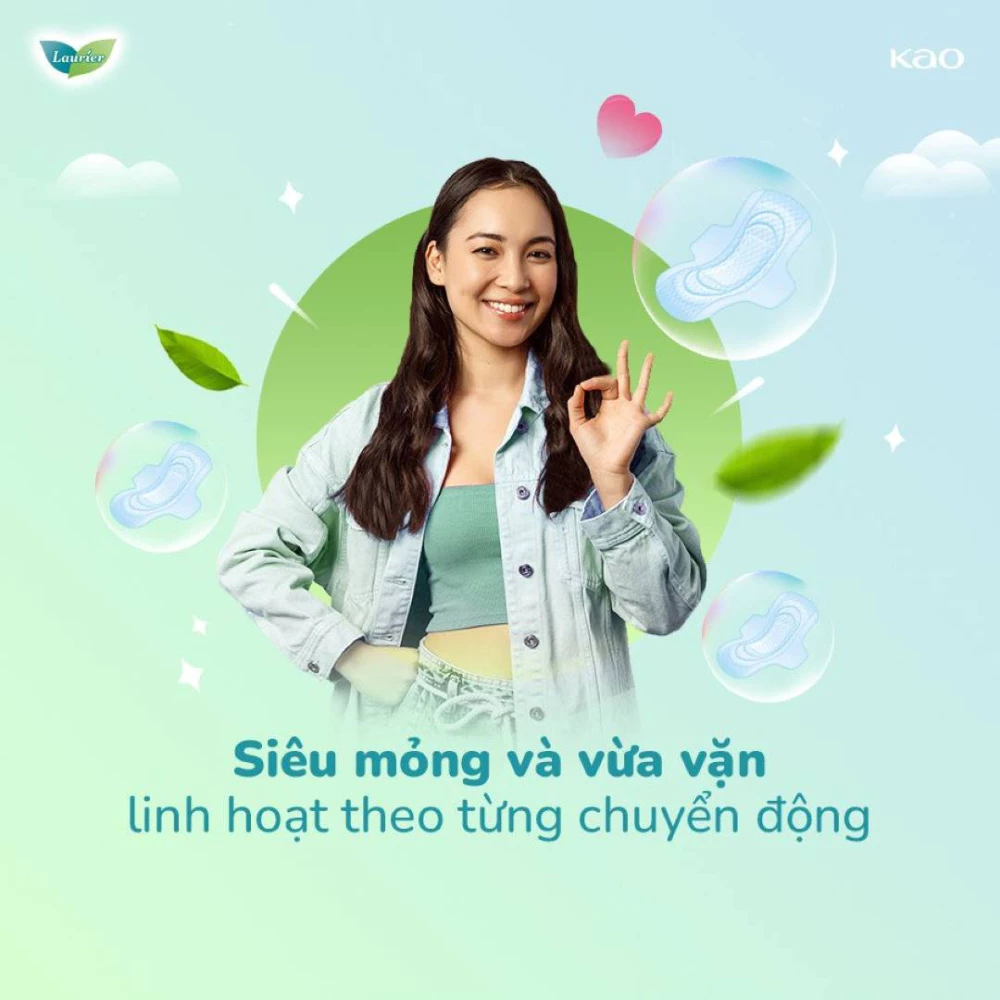 Băng vệ sinh Laurier siêu mỏng cánh hương anh đào 22.5cm 20 miếng