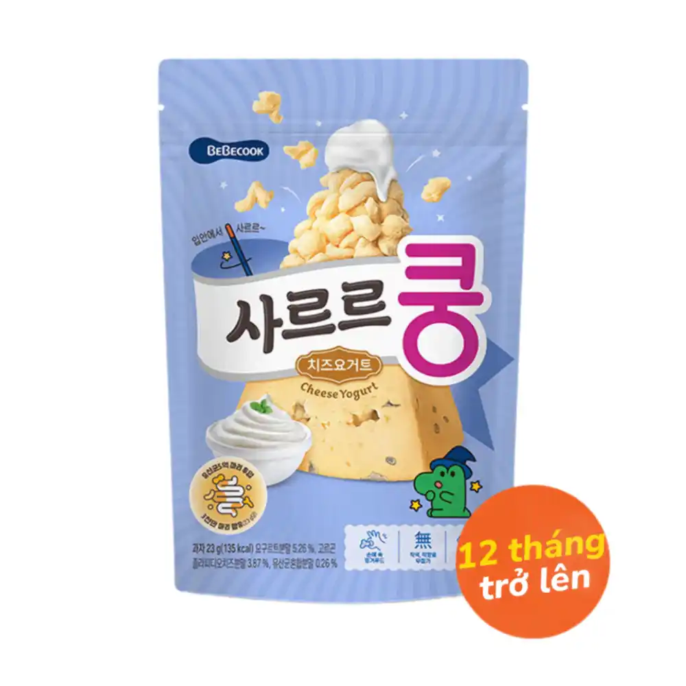 Bánh bỏng Bebecook bổ sung lợi khuẩn vị dâu /vị chuối /vị pho mai 23g dành cho bé trên 12 tháng tuổi