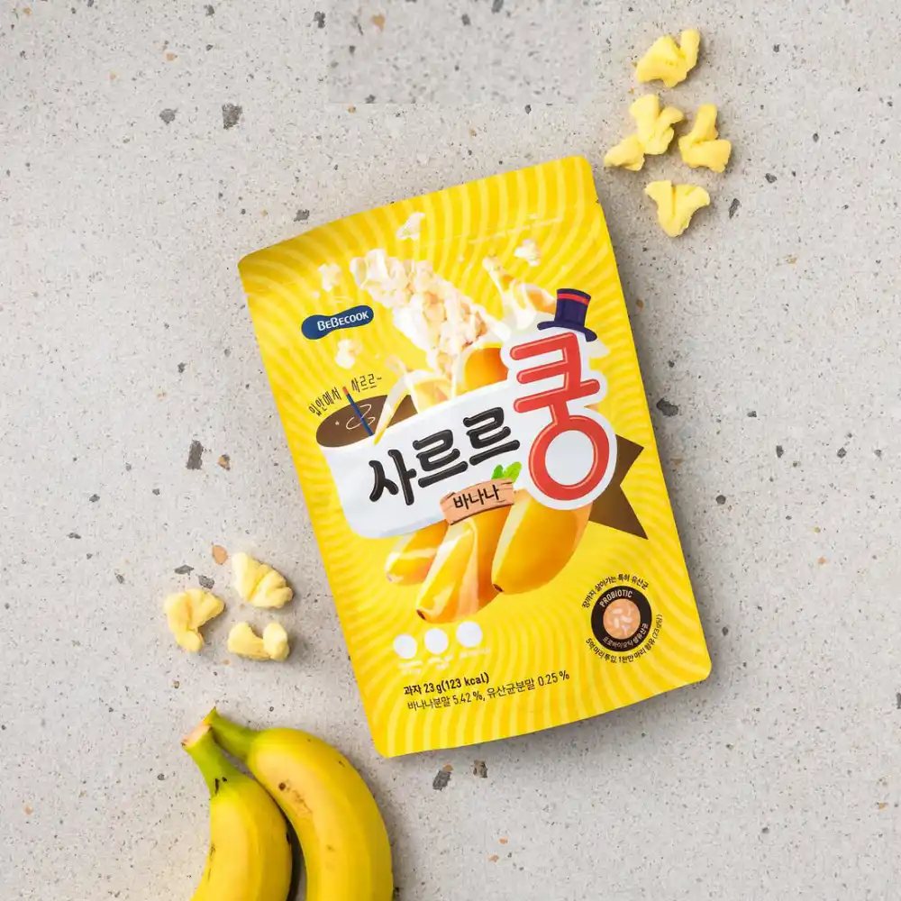 Bánh bỏng Bebecook bổ sung lợi khuẩn vị dâu /vị chuối /vị pho mai 23g dành cho bé trên 12 tháng tuổi