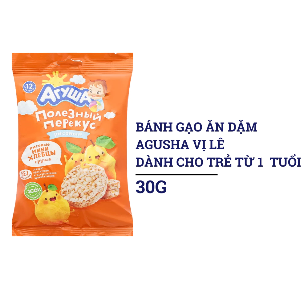 Bánh gạo ăn dặm Agusha vị trái cây 30g dành cho trẻ từ 1 tuổi