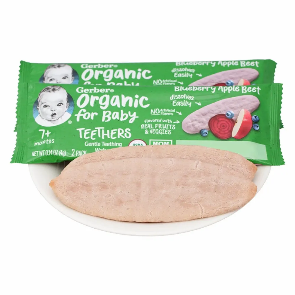 Bánh gạo ăn dặm Gerber Organic vị việt quất, táo, củ cải đỏ /xoài, chuối, cà rốt 48g