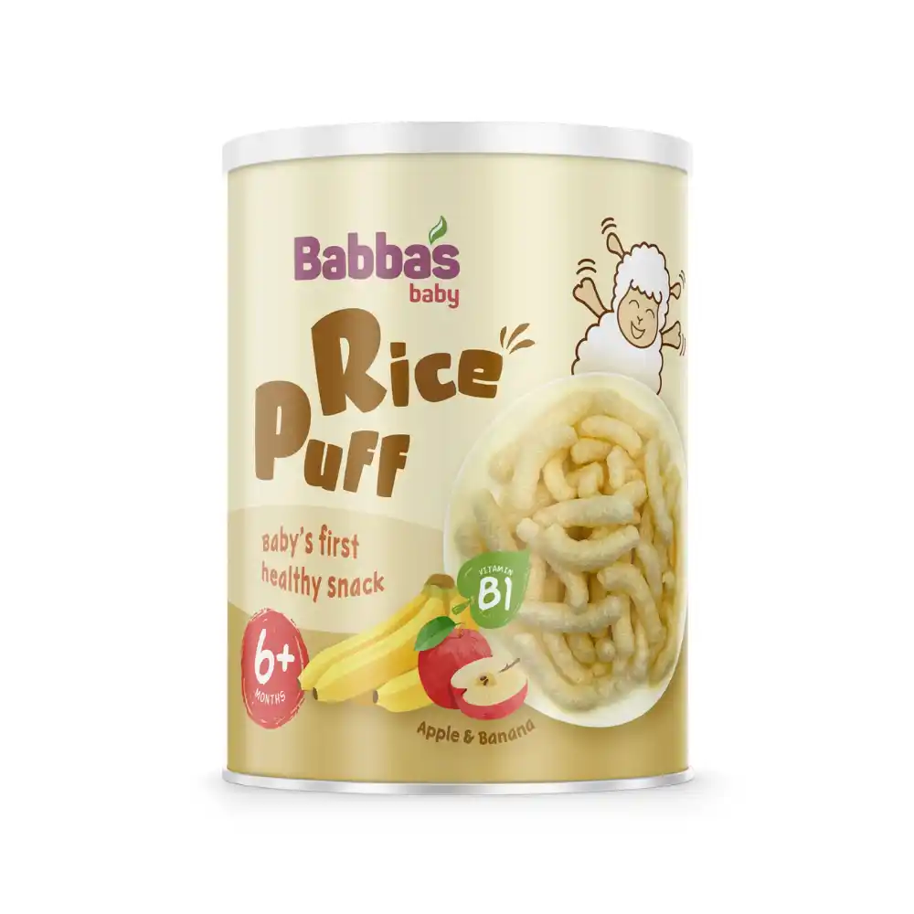Bánh gạo Babba's Baby vị táo chuối/việt quốc/dâu táo/thanh long đỏ 45g