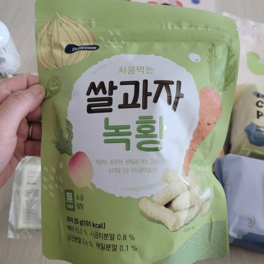 Bánh gạo que Bebecook vị rau củ /vị ngũ cốc /vị chuối /vị quả mọng 25g dành cho bé trên 12 tháng tuổi