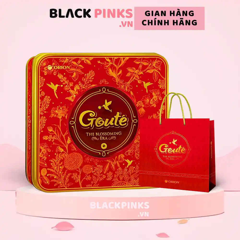Bánh quy mè giòn Goute hộp thiếc Solo 475.2g (12 gói)