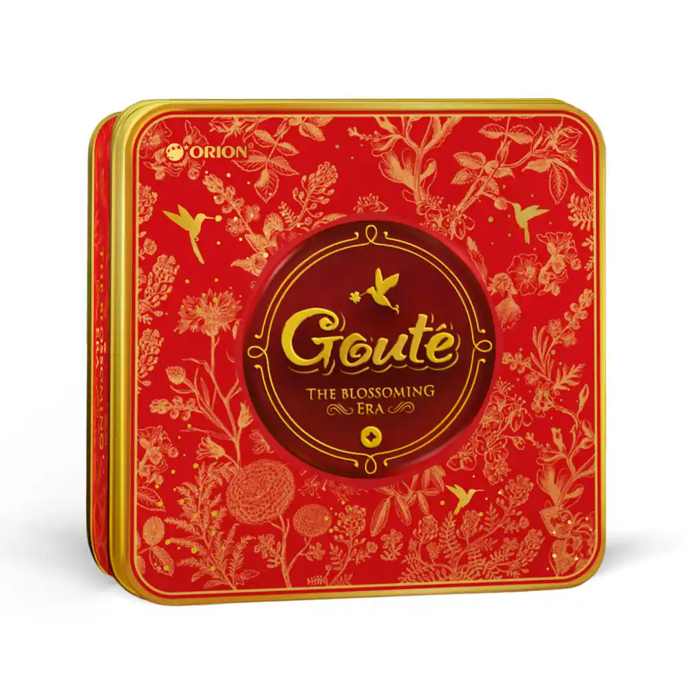 Bánh quy mè giòn Goute hộp thiếc Solo 475.2g (12 gói)