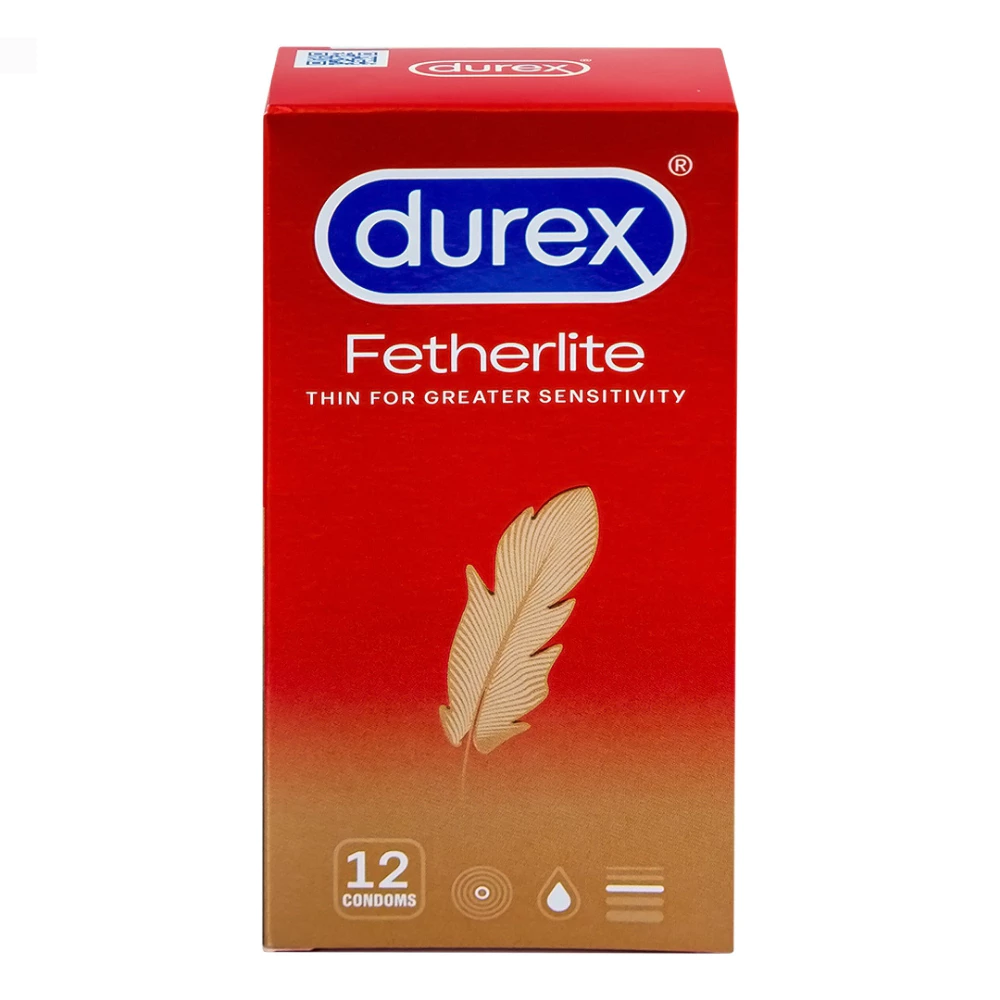 Bao cao su Durex Fetherlite siêu mỏng size 52.5mm (hộp 3) & (hộp 12)