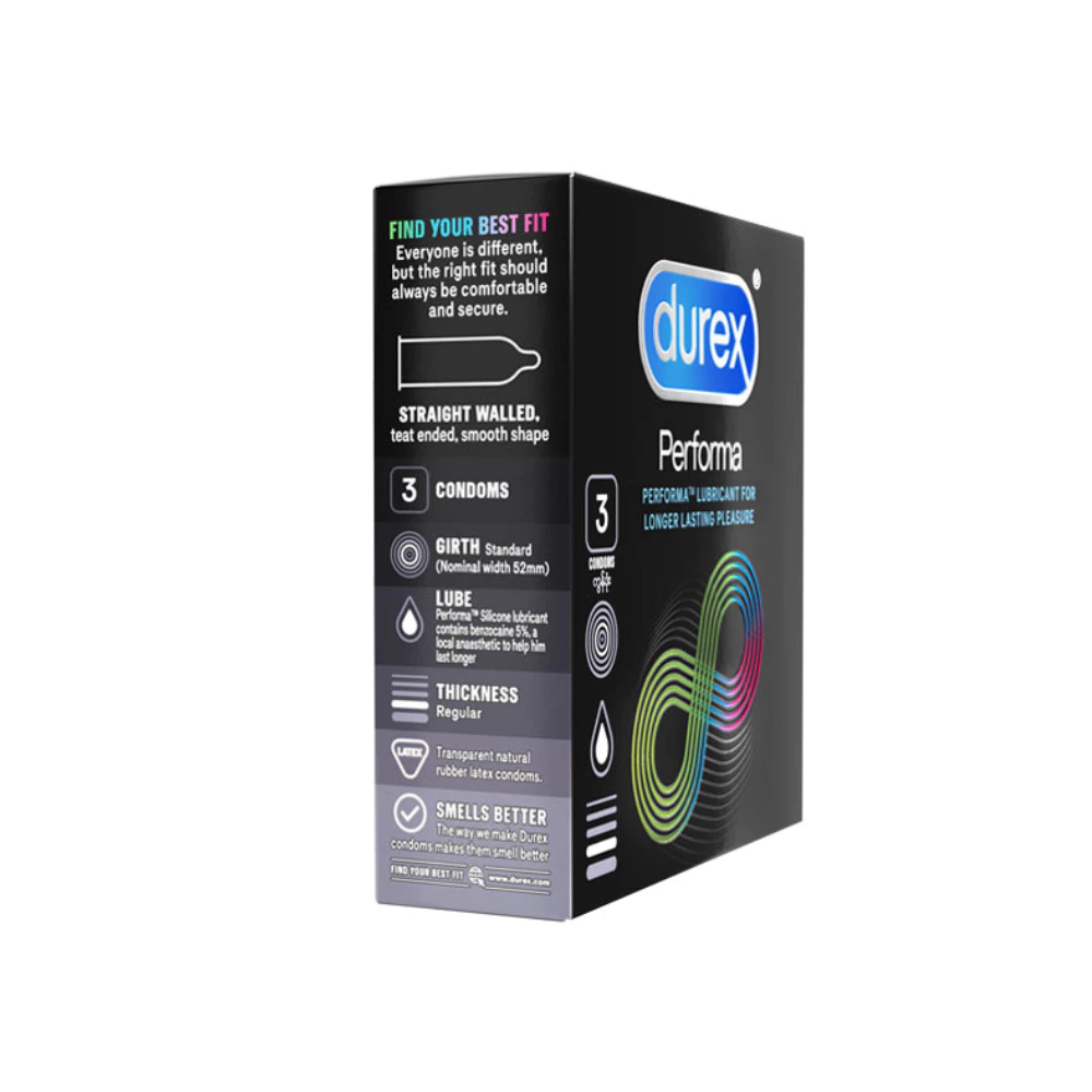 Bao cao su Durex kéo dài thời gian size 52mm (hộp 3) & (hộp 12)