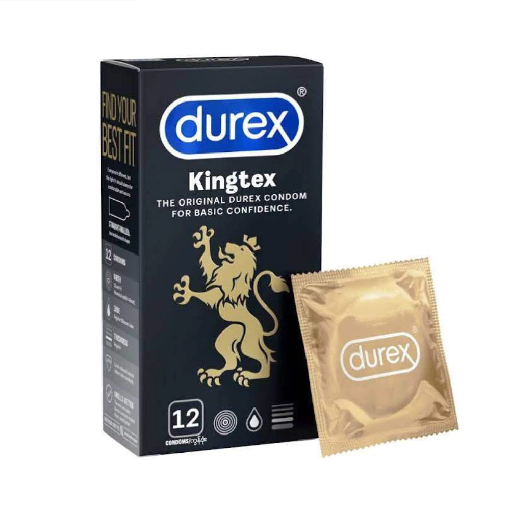 Bao cao su Durex Kingtex ôm sát bôi trơn size 49mm (Hộp 3) & (Hộp 12)